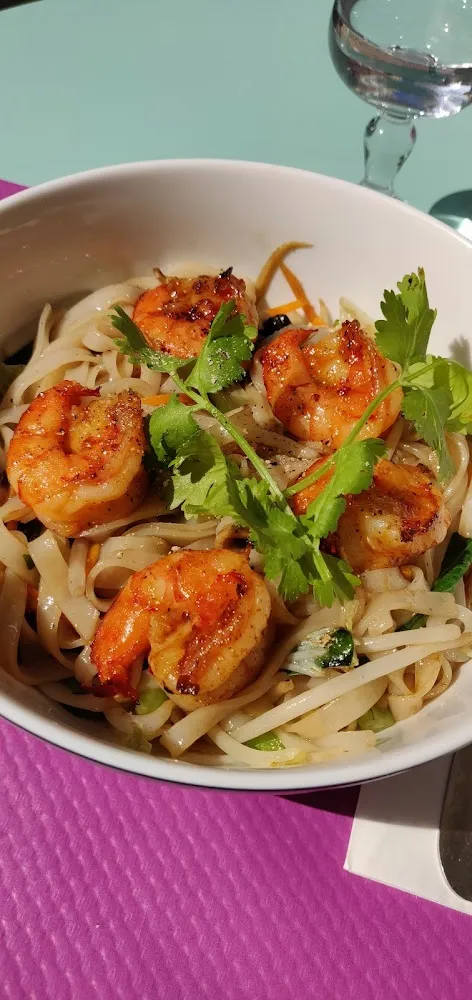 Pâtes de Riz Crevettes Aux Légumes